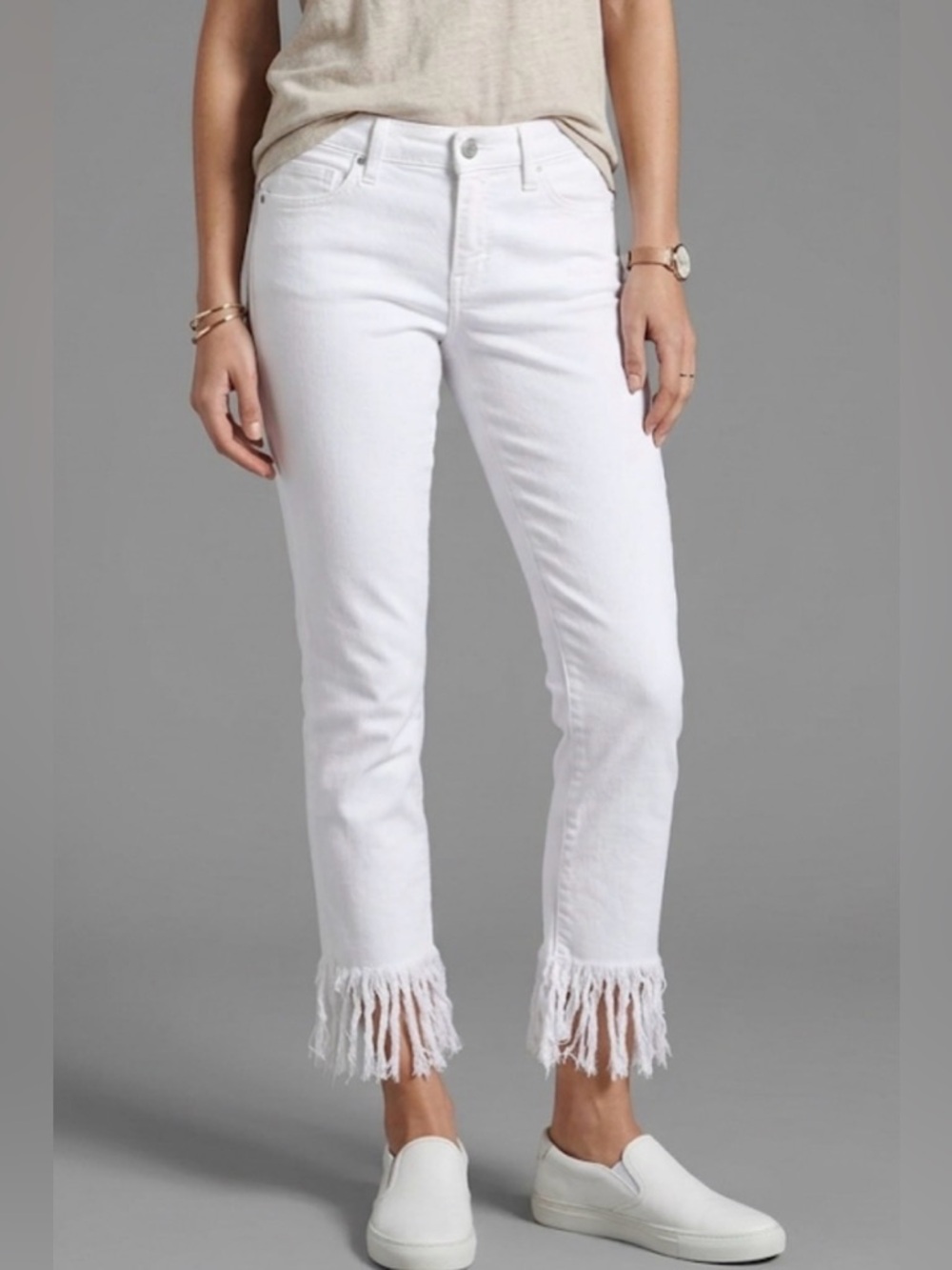 BLANKNYC Fringe Hem Jeans, Size 28